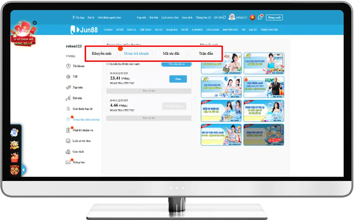 BƯỚC 2: CHỌN CÁC MỤC NHẬN THƯỞNG